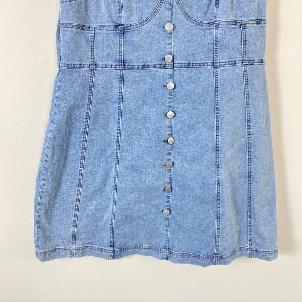 💙2/$20 Sweetheart Neck Denim Mini Dress - Picture 10 of 16